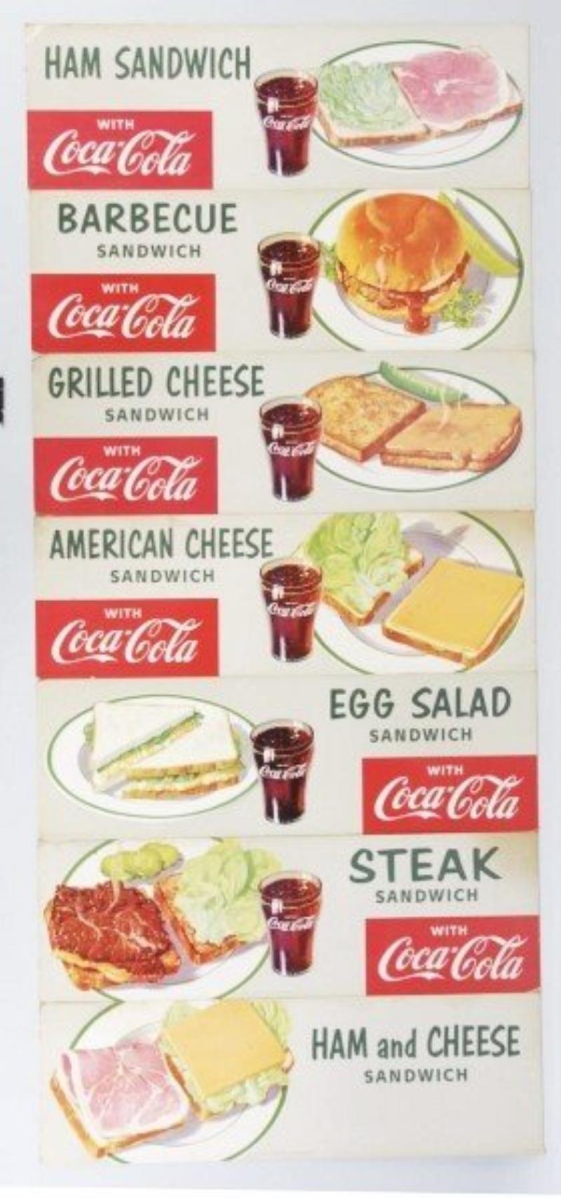 Cardboard Coca-Cola Menu Signs