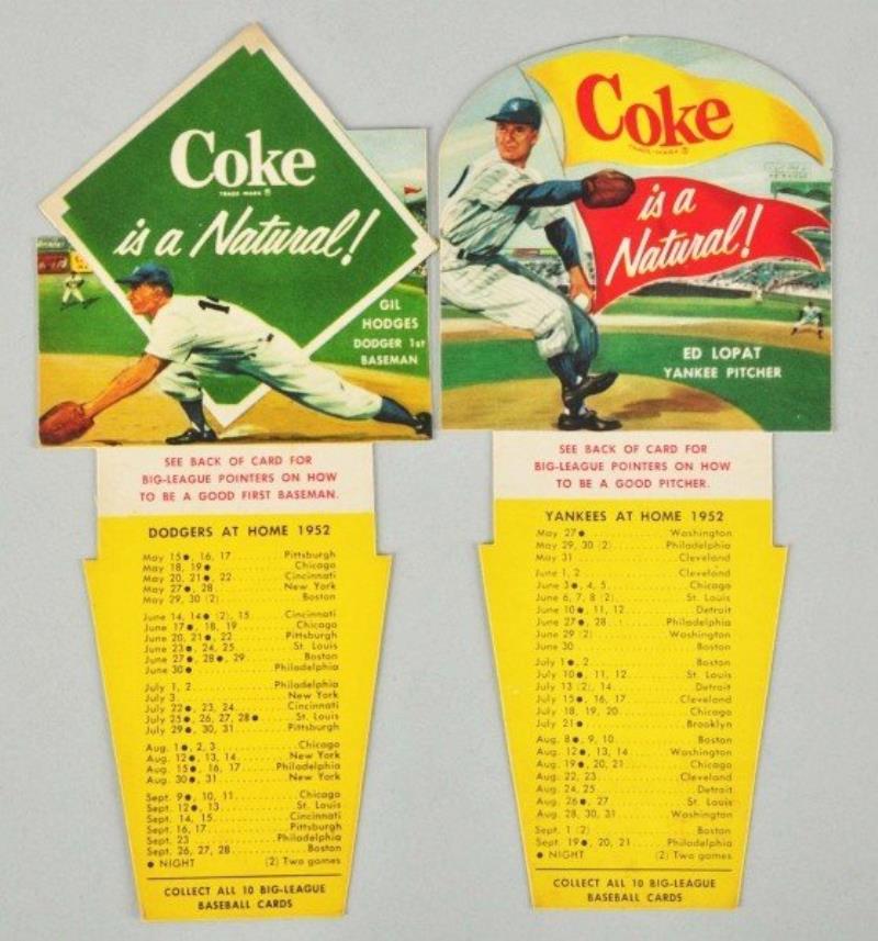 Coca-Cola 1952 Baseball Book Markers
