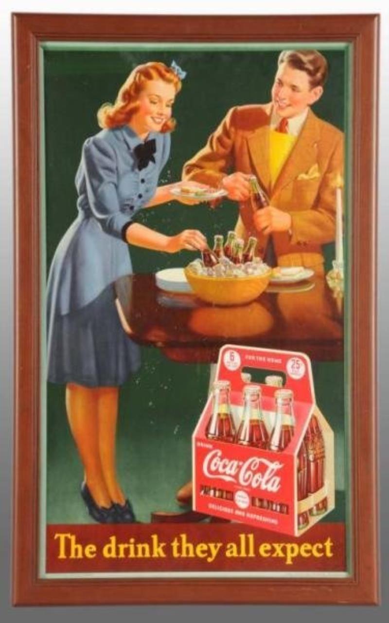Cardboard Coca-Cola Vertical Poster.