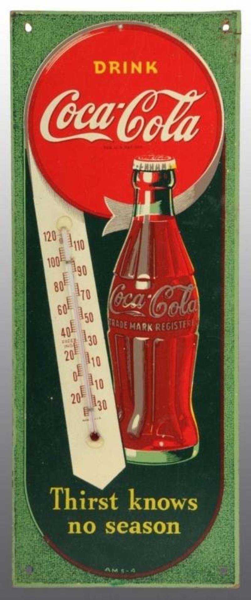 Masonite Coca-Cola Thermometer.