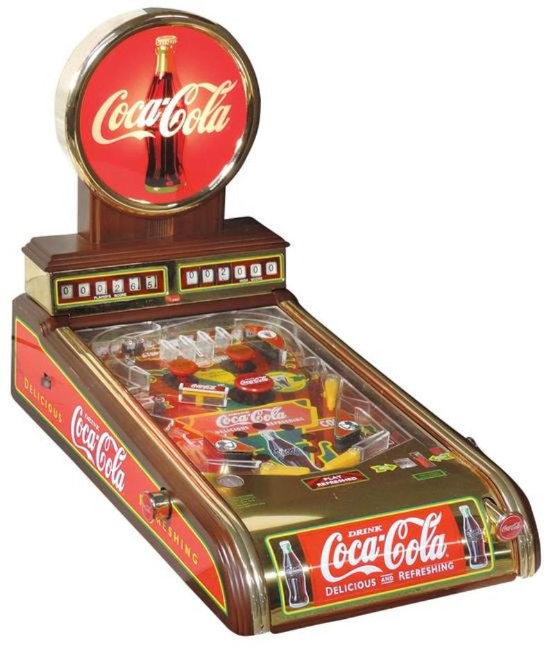 Coca-Cola Table Top Pinball Machine, operating