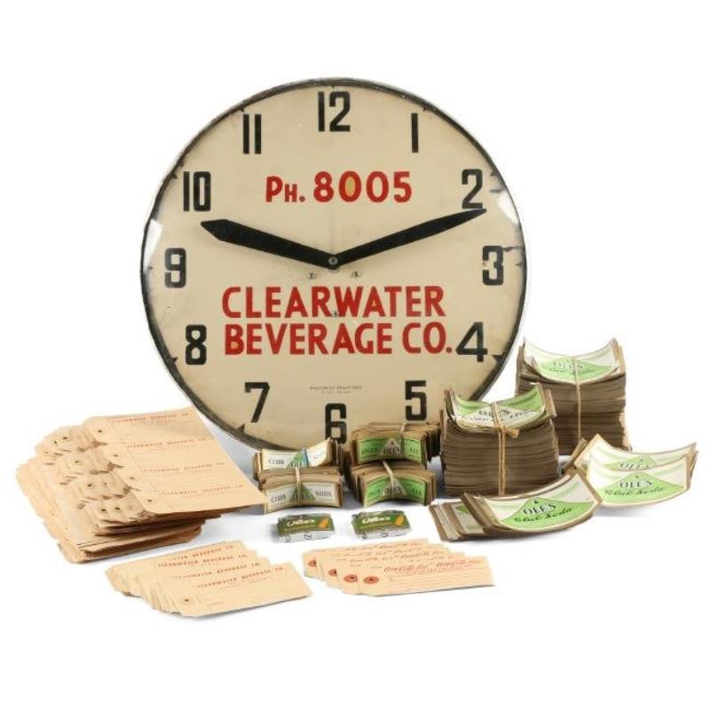 Clearwater Beverages Clock & Ephemera