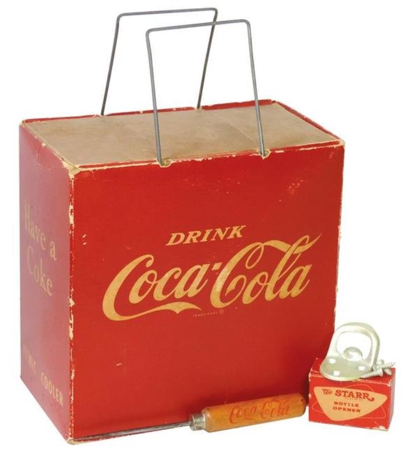 Coca-Cola Picnic Cooler, Ice pick & Bottle Opener, Rare