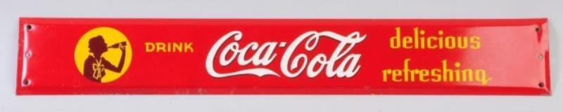 1930 Tin Coca - Cola Door Bar Sign