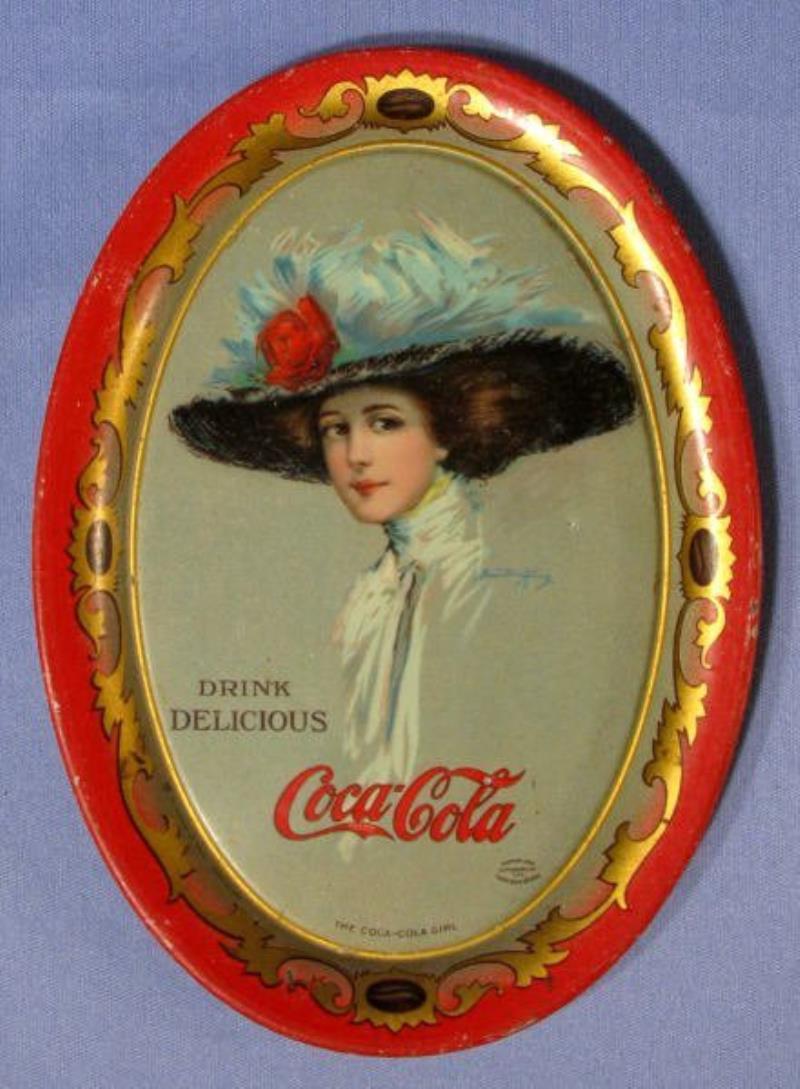 1910 Coca Cola Tin Tip Advertising Tray Value & Price Guide