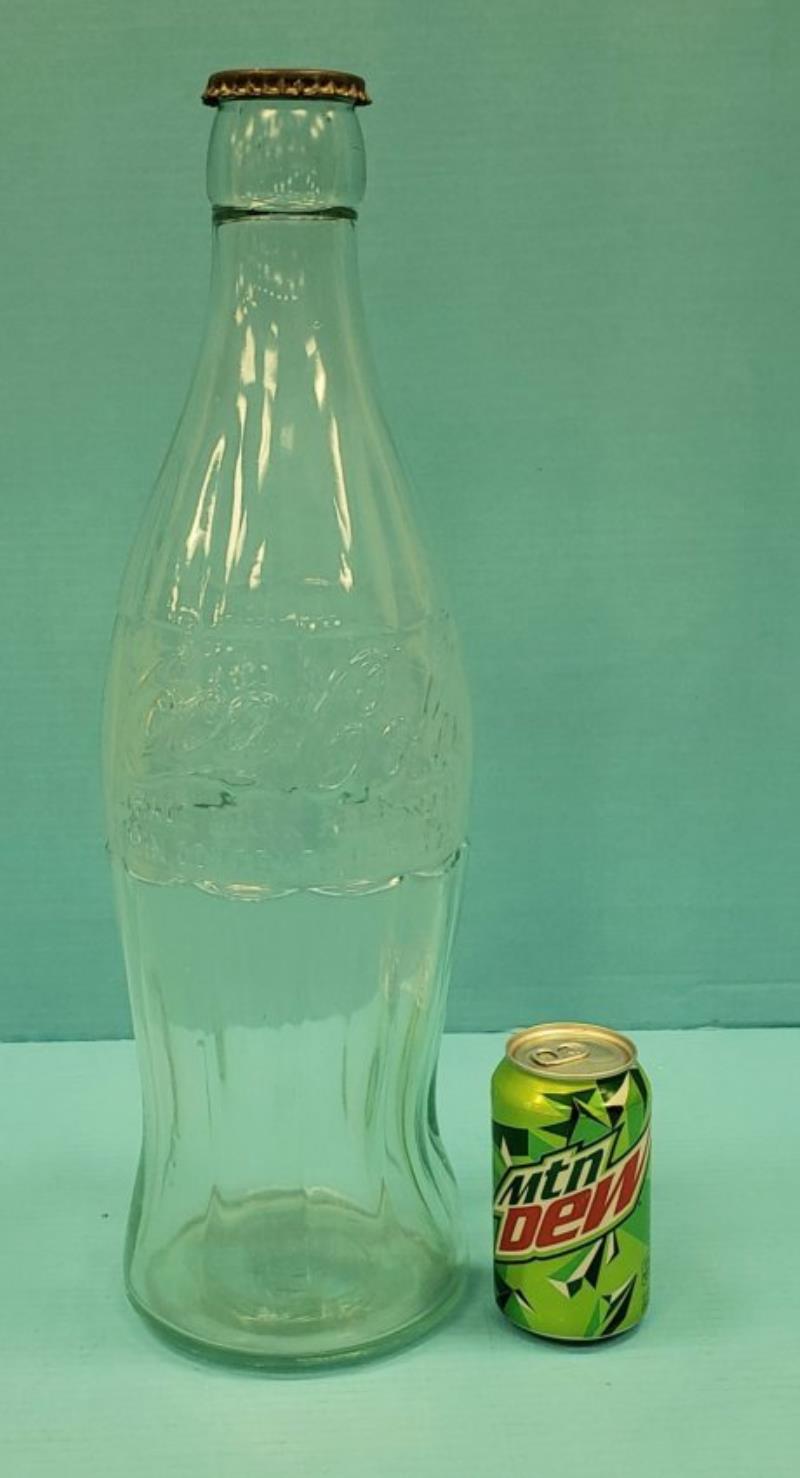 20" Embossed Coca Cola (Pat D) Glass Display Bottle