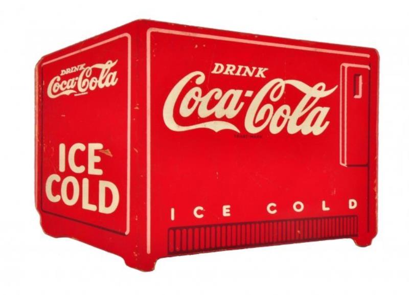 1940's Coca - Cola Wooden Cutout Cooler.