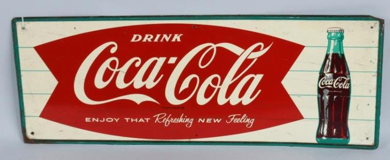 Drink Coca-Cola w/ bottle logo metal sign
