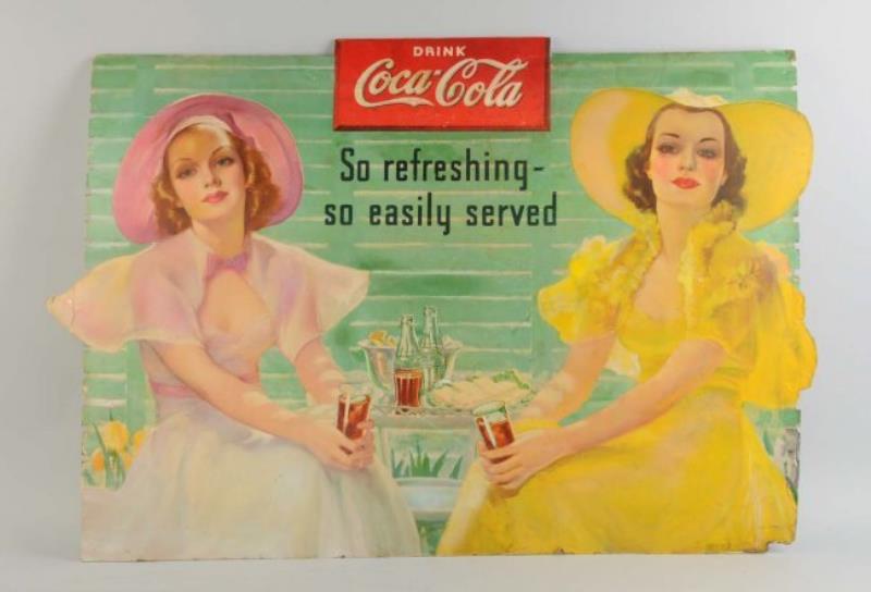 1938 Coca-Cola Cardboard Cut-Out Display Sign