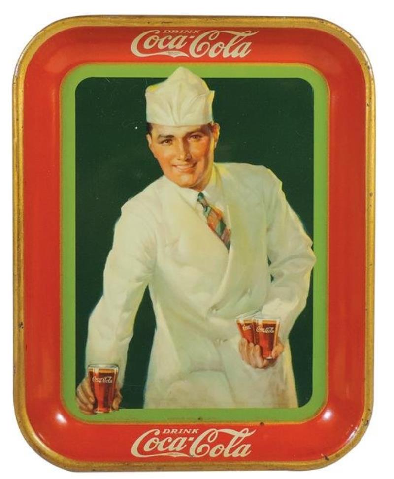Coca-Cola Serving Tray, 1927-1928, Soda Jerk, Fountain