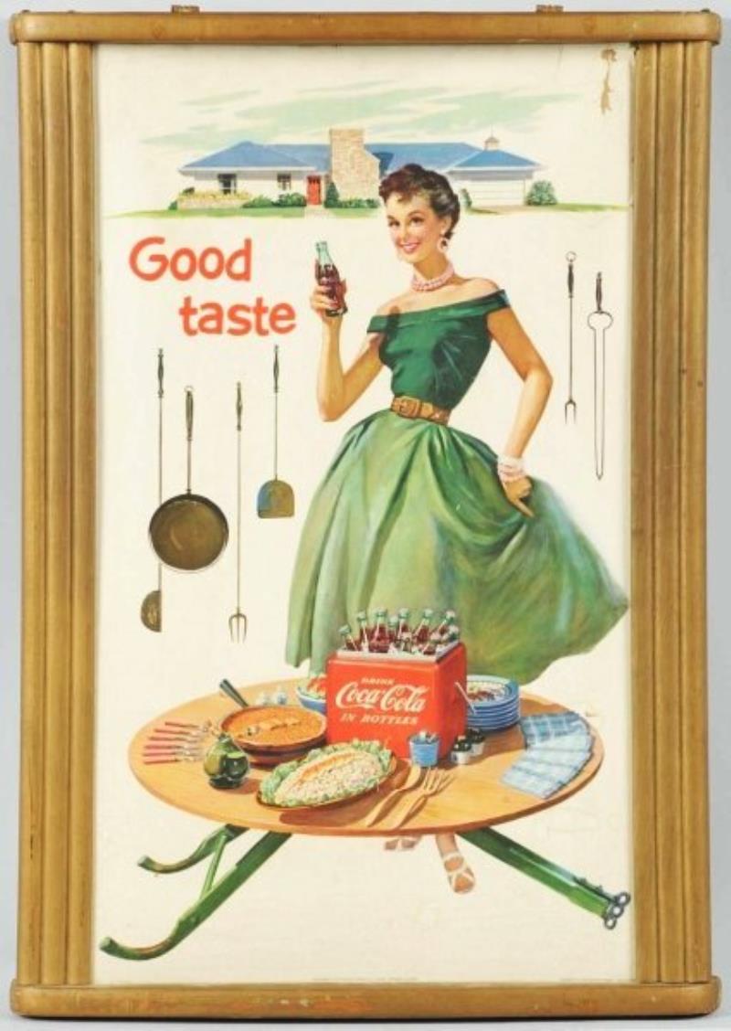 1955 Coca-Cola Small Vertical Poster in Kay Frame