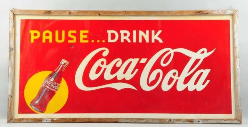 Large Coca-Cola Framed Tin Sign