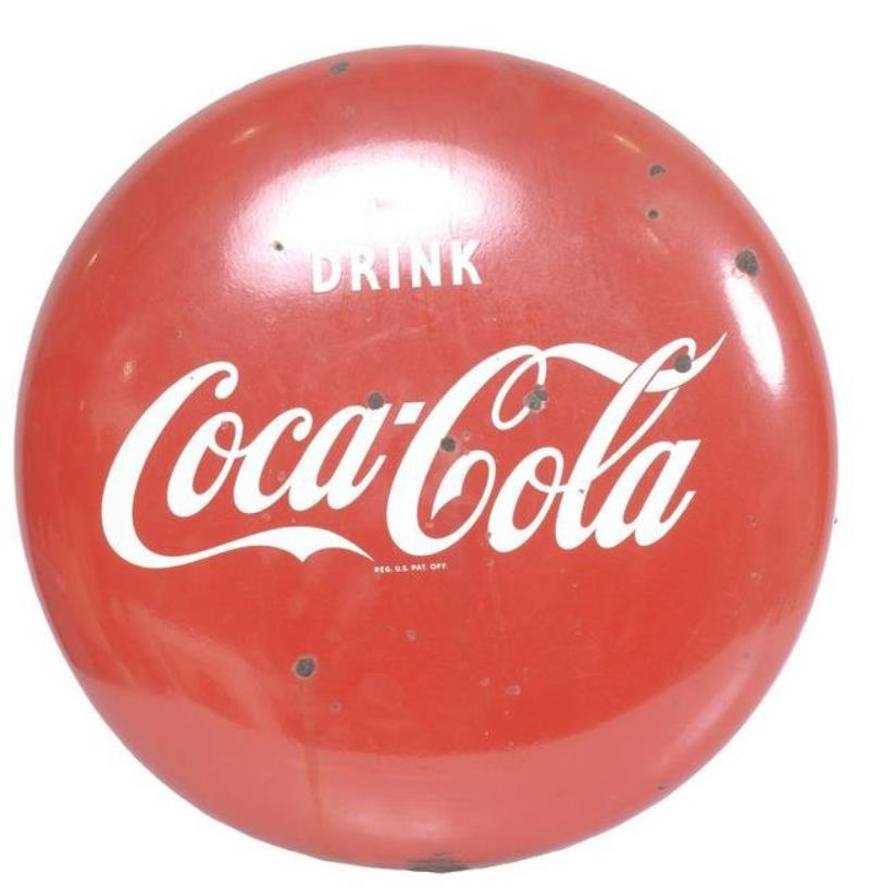 Drink Coca-Cola Tin Button Sign