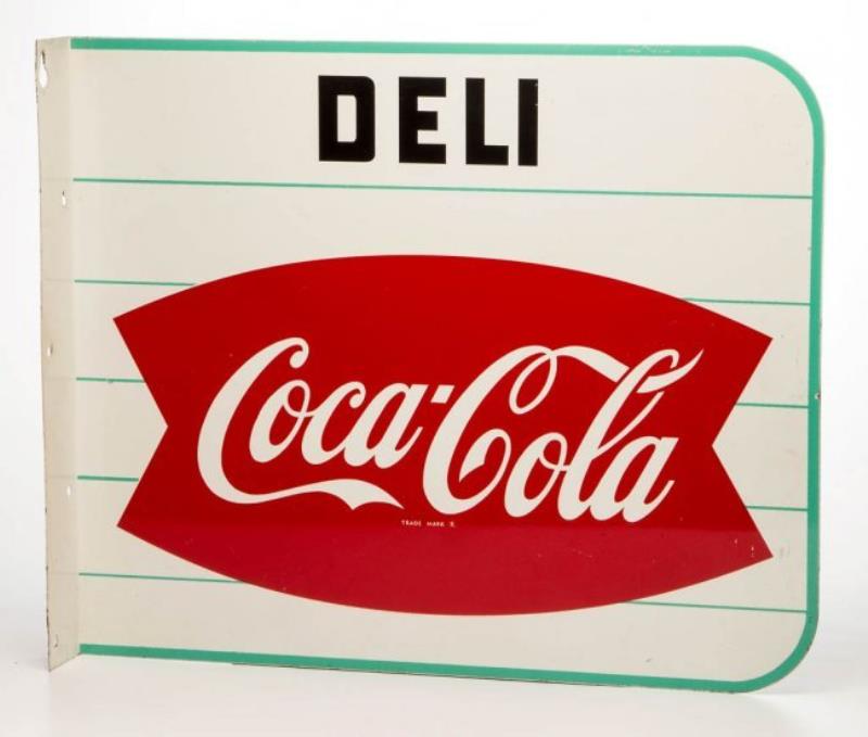 COCA-COLA TIN ADVERTISING DELI FLANGE SIGN