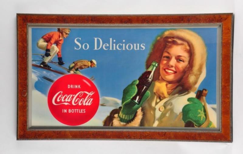 1950’s Coca Cola Skiing Cardboard Sign