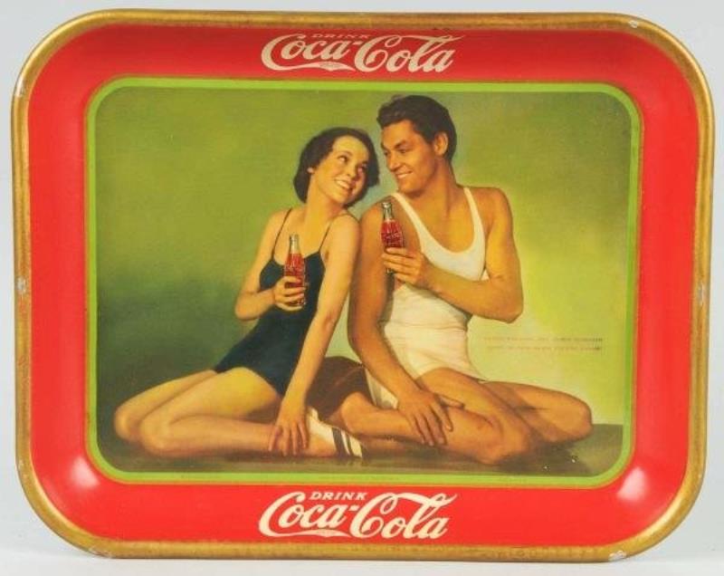 1934 Tin Coca-Cola Johnny Weissmuller Serving Tra