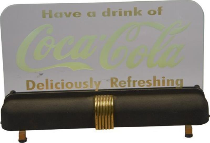 Coca Cola Metal & Clear Etched Glass Light-Up Counterto