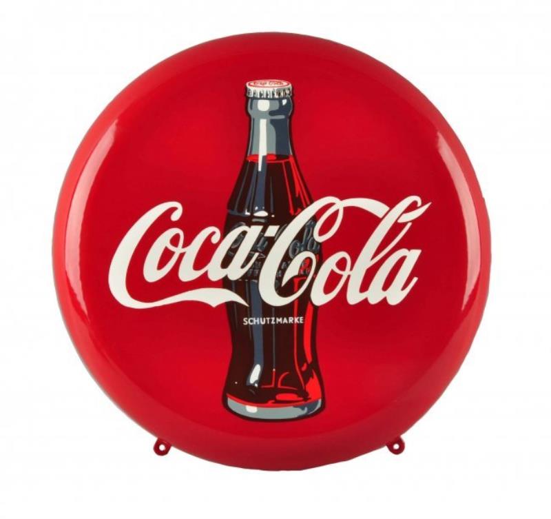 German Coca - Cola Porcelain Button Sign.