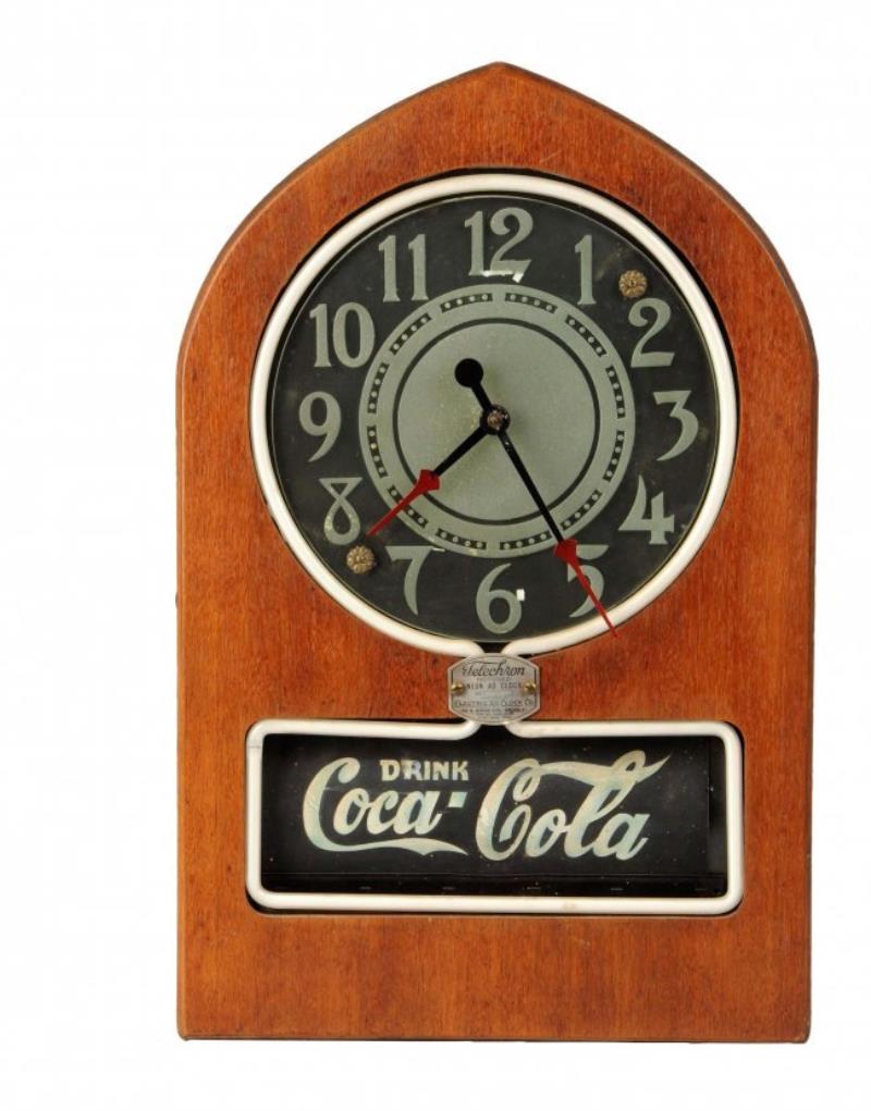 Telechrone Motored Neon Coca-Cola Ad Clock.