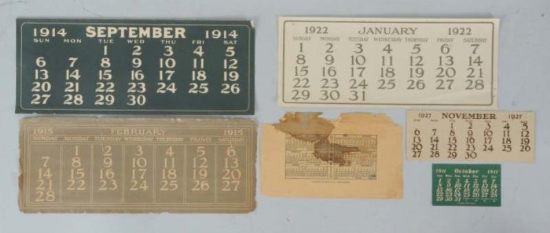 Assorted Earlier Coca-Cola Calendar Pages.