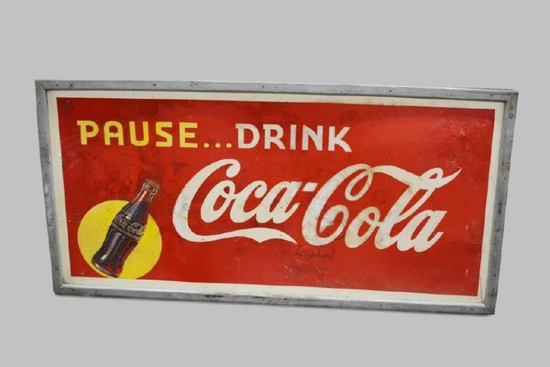 Coca Cola Framed Cardboard Advertising Sign Value And Price Guide 