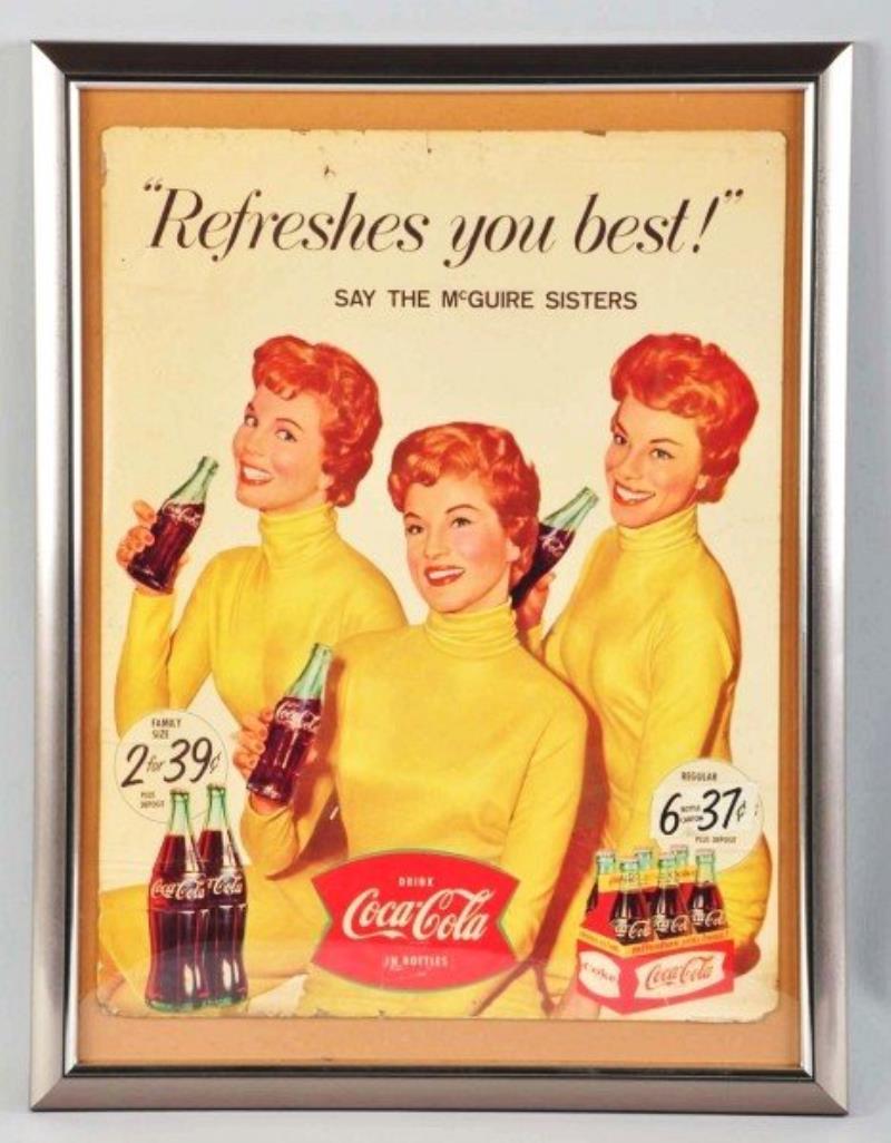 Cardboard Coca-Cola McGuire Sisters Poster