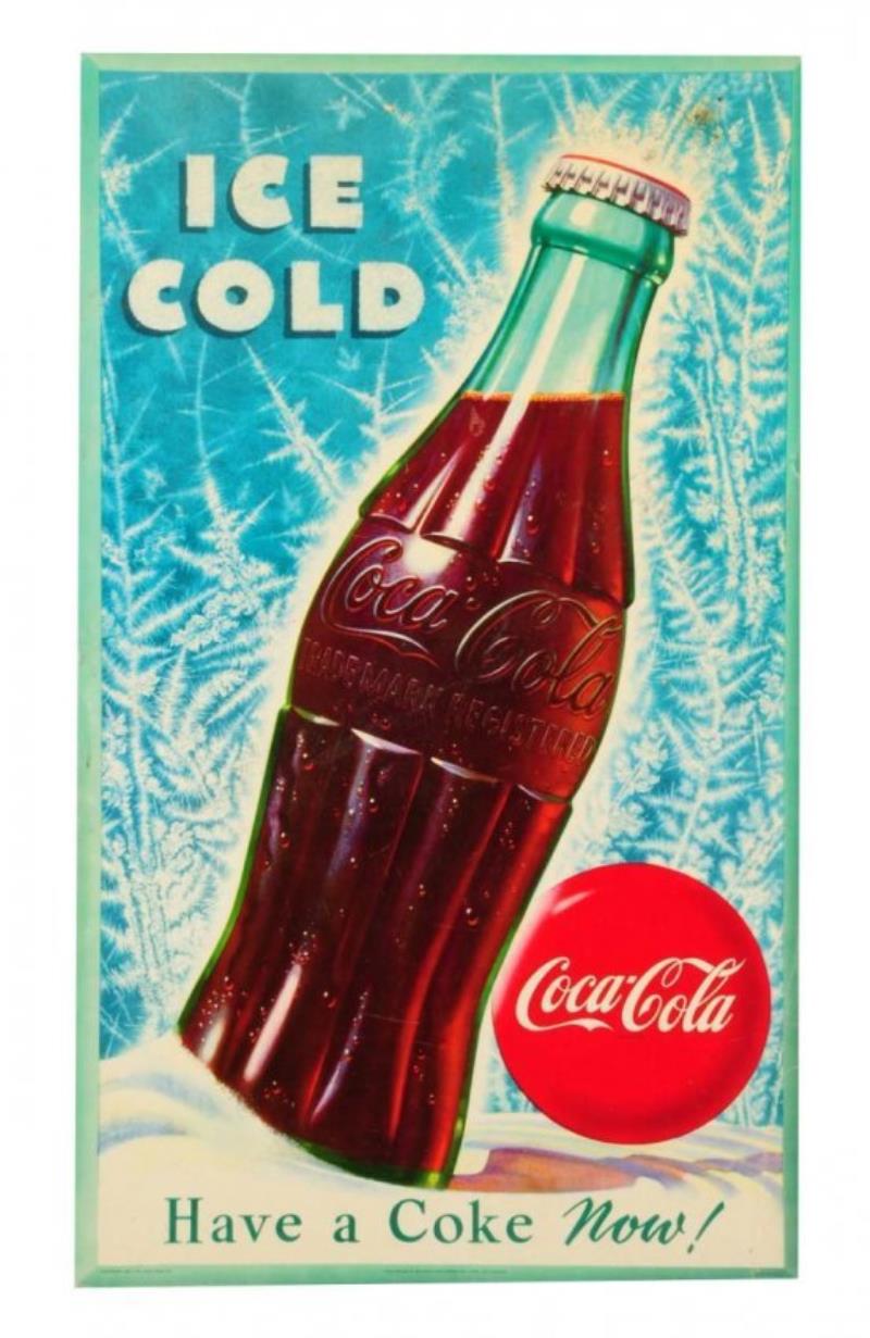 1951 Two Sided Coca - Cola Cardboard Poster.