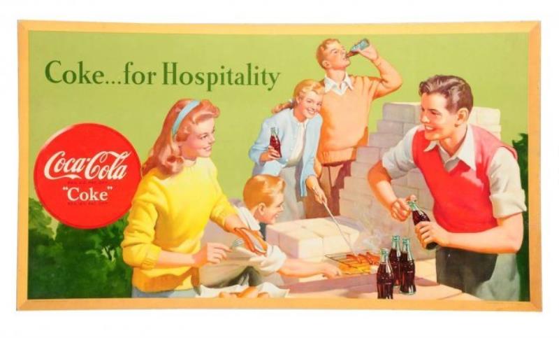 1948 Coca - Cola Small Cardboard Poster