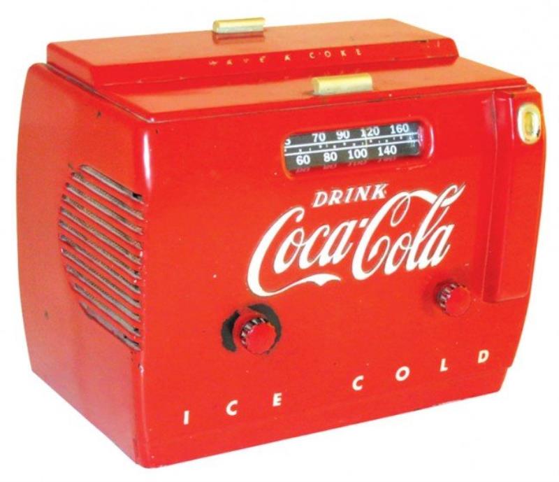 Coca-Cola radio, cooler-shaped, c1950, all original, V