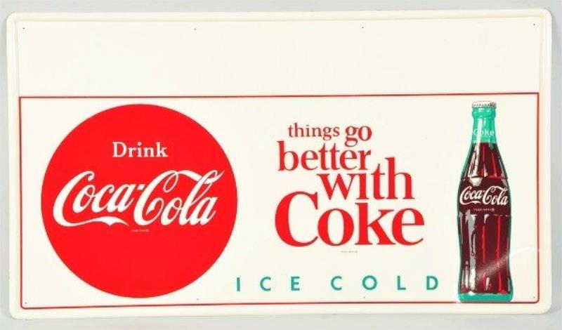 1963 Tin Coca-Cola Outdoor Sign.