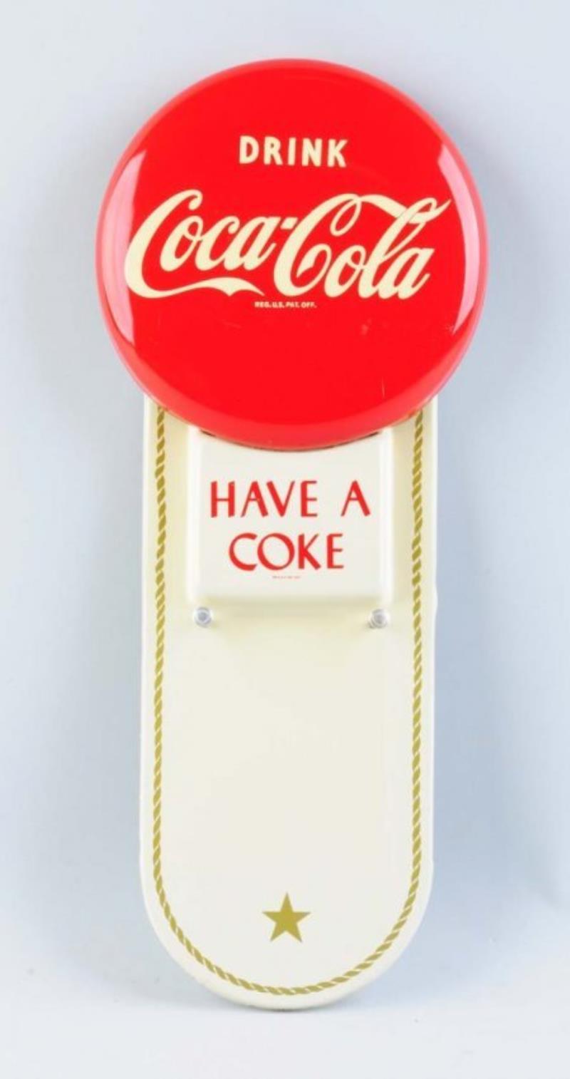 1950's Coca Cola Tin Calendar Holder Sign