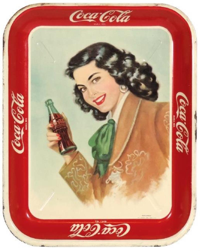 Coca-Cola Mexican serving tray, 1940's, litho on metal,