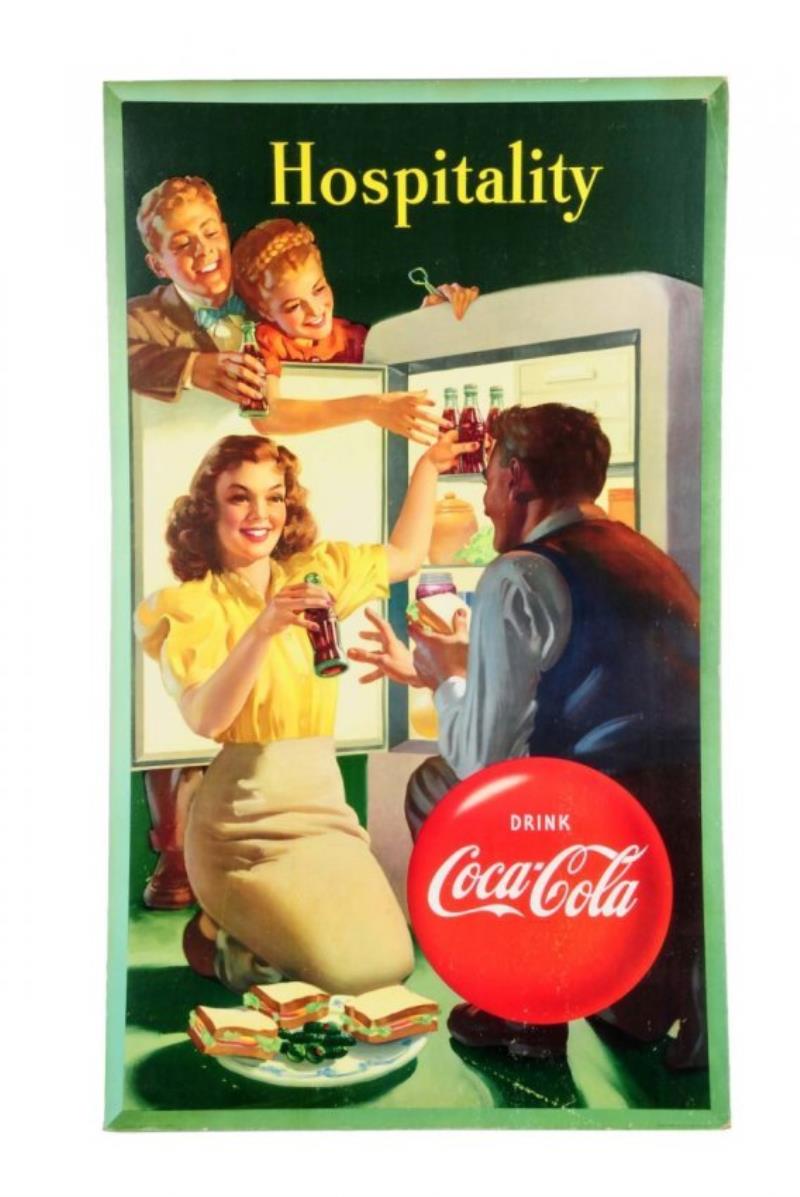 1948 Large Coca - Cola Cardboard Poster.