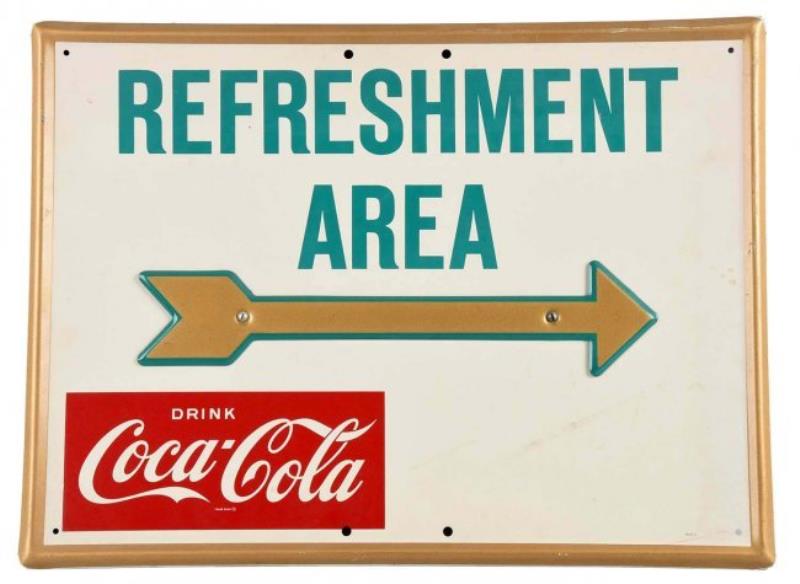 Self-Framed Tin Coca - Cola Refreshment Area