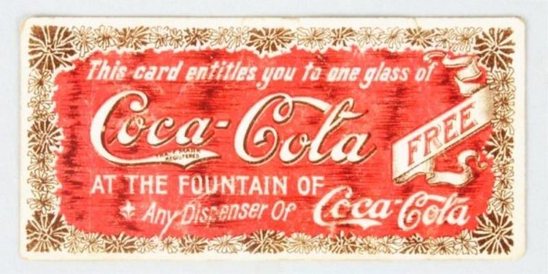 1901 Coca-Cola Free Drink Coupon.