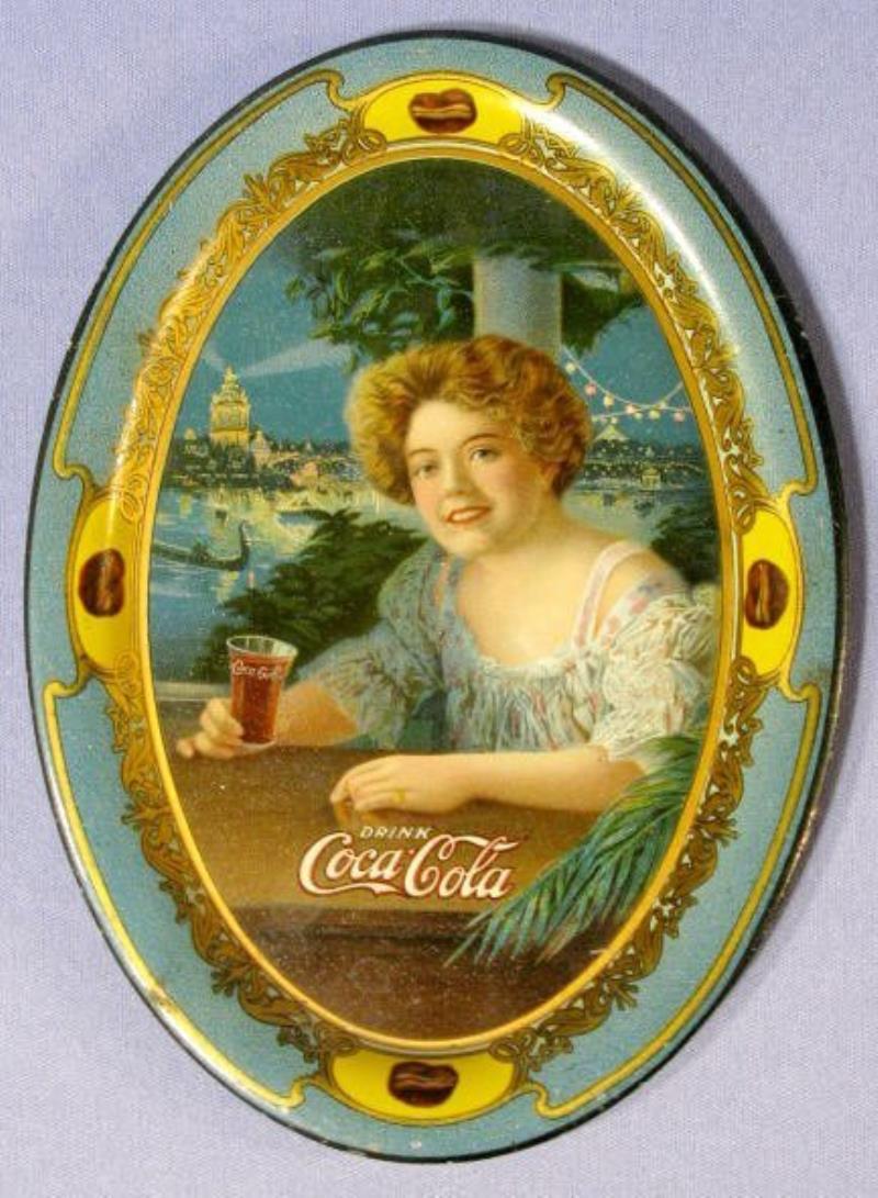 Coca Cola 1909 Tin Litho Tip Tray