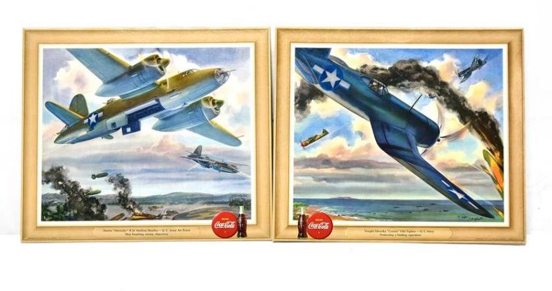 Lot of 2 1943 WWII Coca-Cola U.S. Army Air Force B-26
