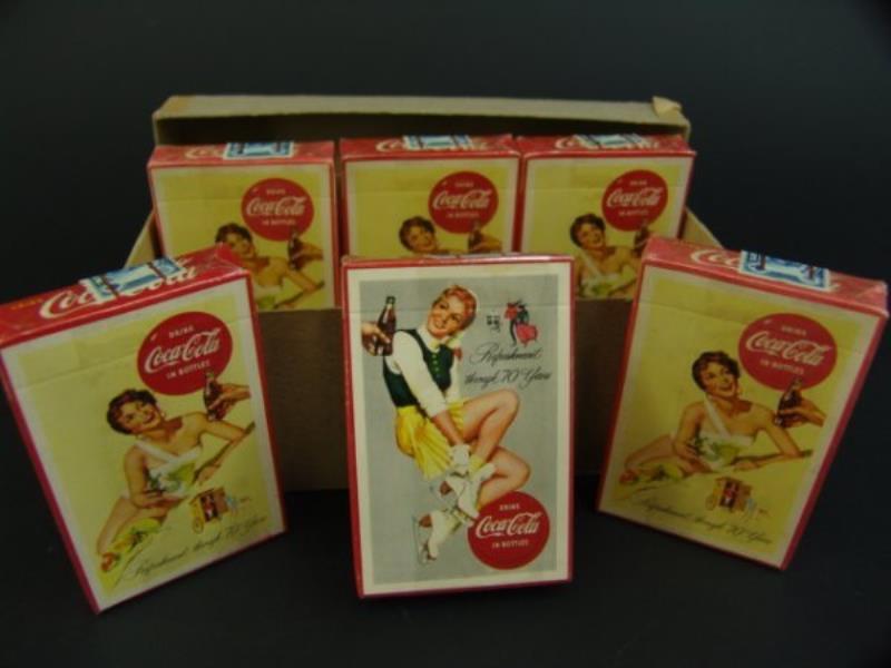 6 SEALED '50'S PACKS COCA-COLA PLAYING CARDS