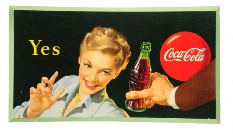 1948 Coca - Cola Small Cardboard Poster.