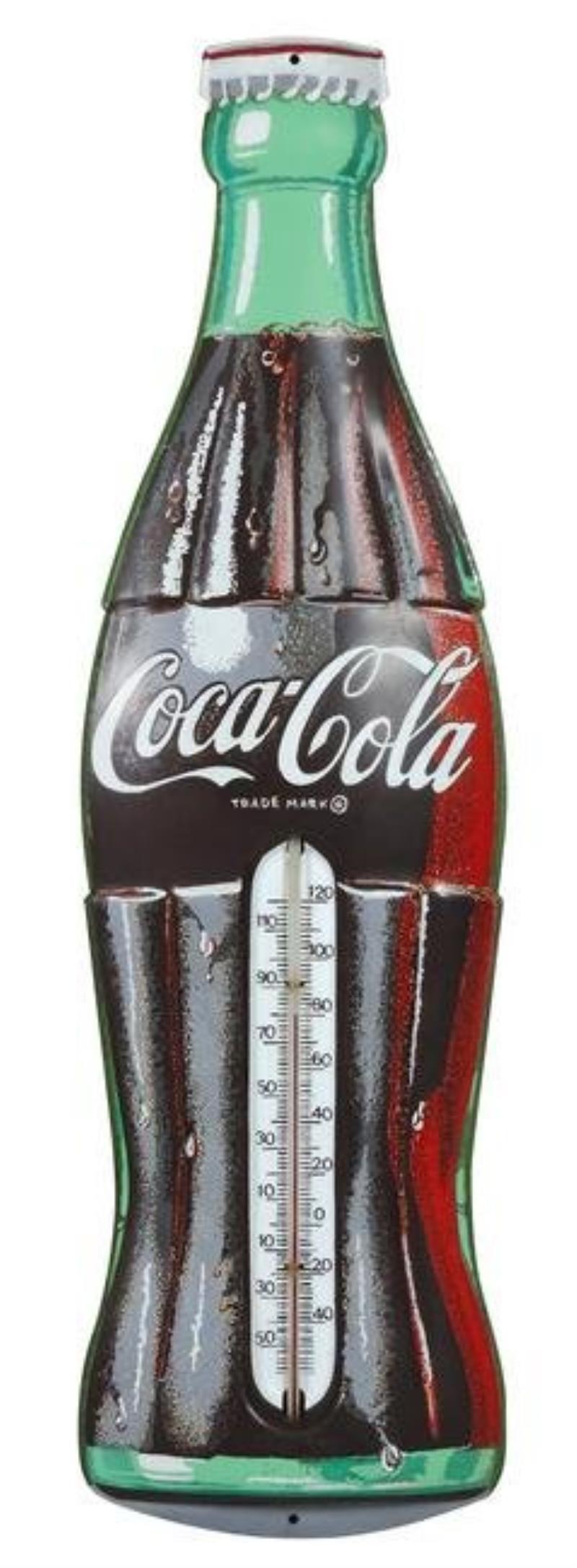 Coca-Cola thermometer, diecut metal, Exc working cond