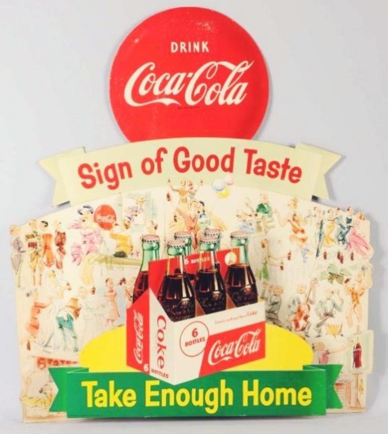 1956 Coca-Cola Cardboard Cutout Dimensional Sign.