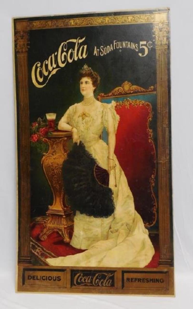 Coca-Cola Advertising Sign "At Soda Fountains"