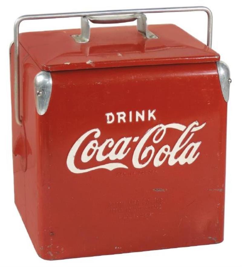 Coca-Cola picnic cooler, mfgd by Acton Mfg Co.-Arkansas
