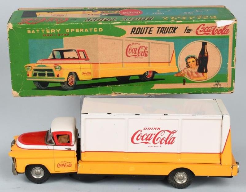 JAPAN Battery Op COCA COLA ROUTE TRUCK w/ BOX