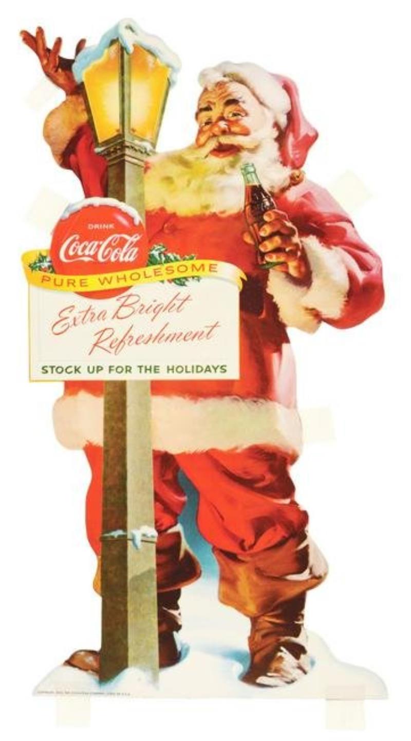 1955 Coca-Cola Santa Cardboard Cutout.