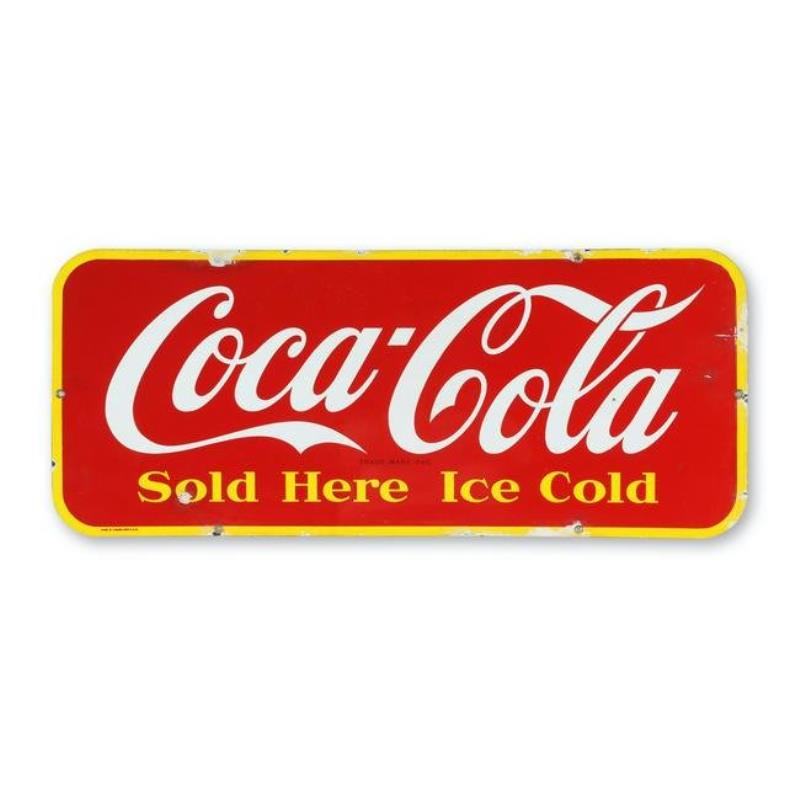 Coca-Cola Porcelain Kick Plate Sign