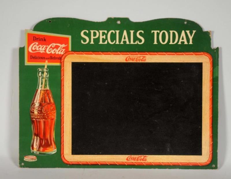 Coca-Cola Diecut Cardboard Menu Sign.