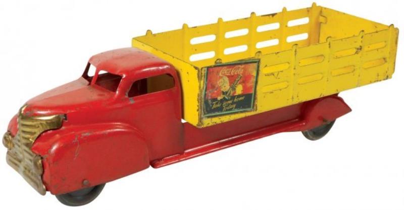 Coca-Cola Toy Delivery Truck, Marx Sprite Boy, pressed Value & Price Guide