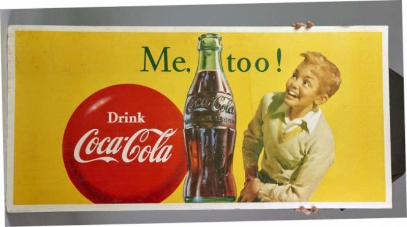 2-side Coca Cola Cardboard Litho Advertising Sign