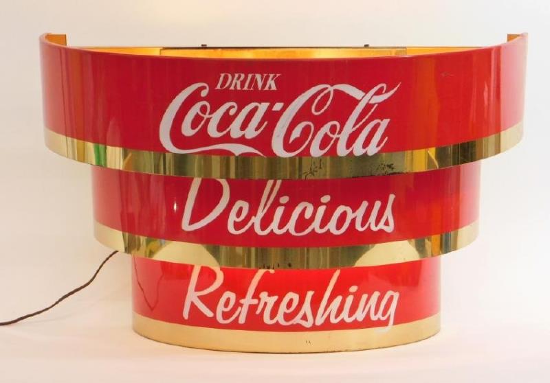 Coca Cola Store Display 3 Tier Demilune Light